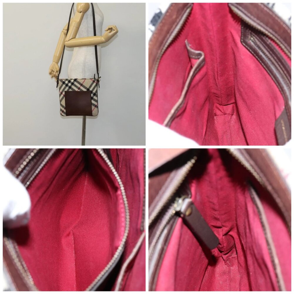 BURBERRY Nova Check Shoulder Bag Wool Beige - Picture 15 of 15
